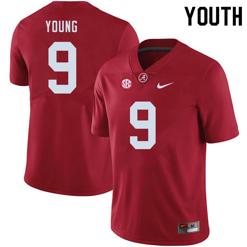 Youth Alabama Crimson Tide Bryce Young #9 2020 Crimson College Stitched Football Jersey 23VE071NJ